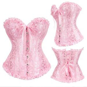 pink corset bow sweetheart renaissance style size small-6xl